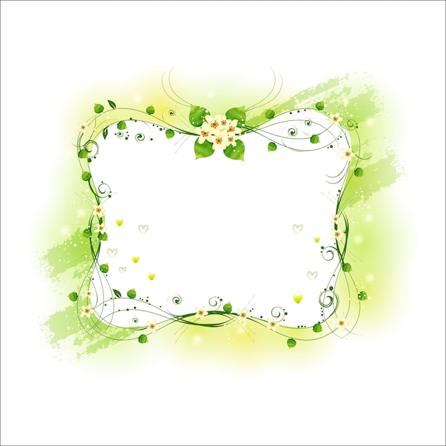 Green floral vector background 02