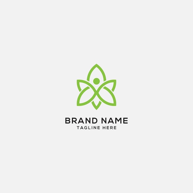 Green flower logo icon design template flat vector