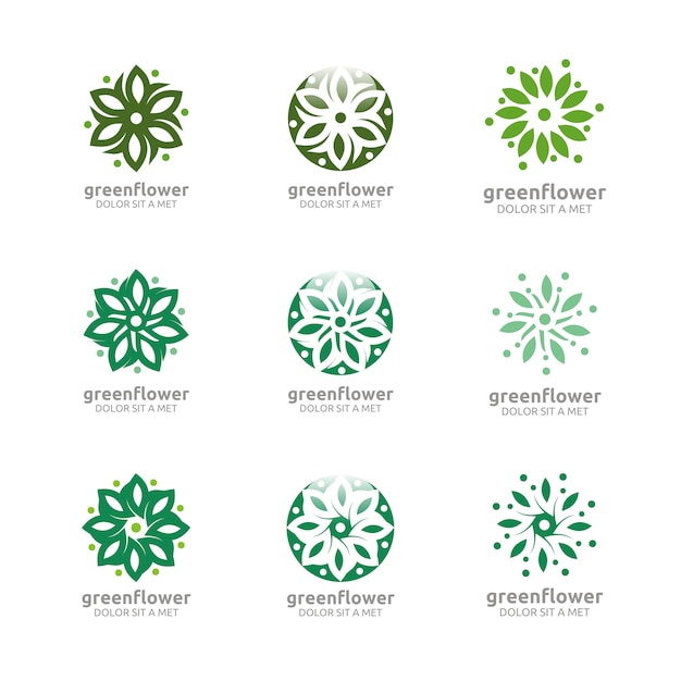 Vector green flower