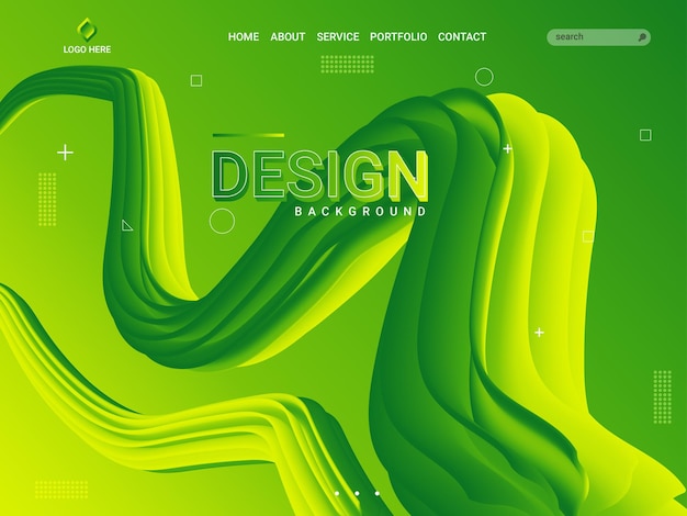 Vector green fluid background landing page