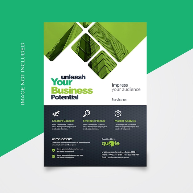 Vector green flyer design