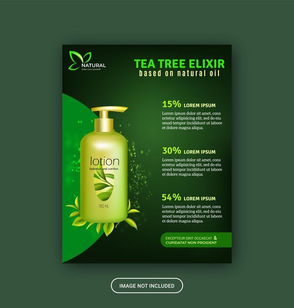 green flyer of organic cosmetic