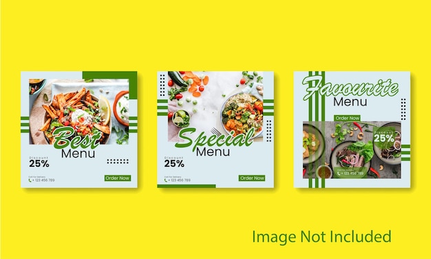 Green flyer or social media banner for restaurant post