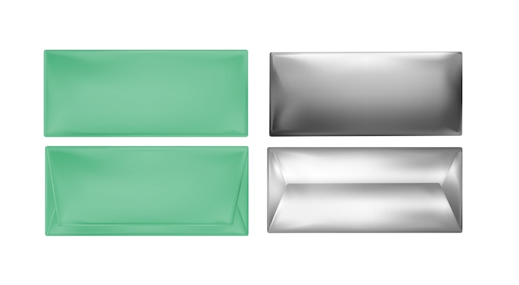 Vector green and foil package for snacks food and chocolate