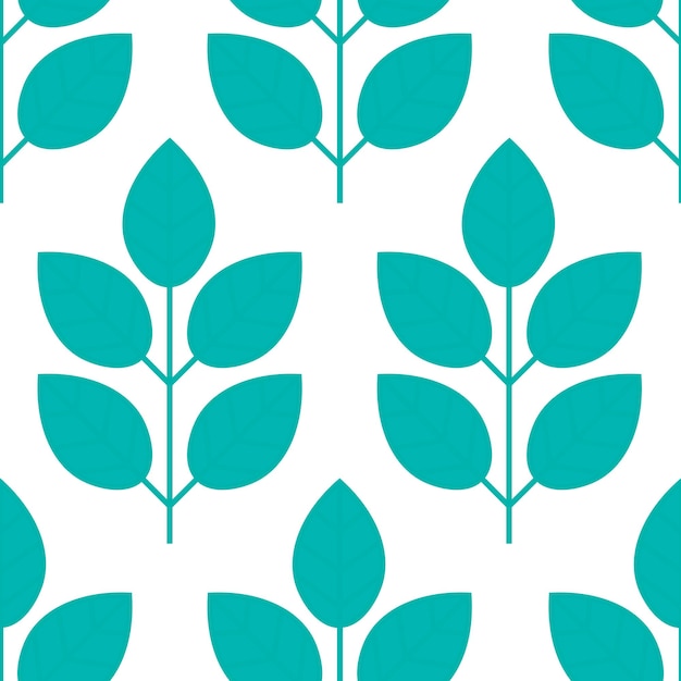 Green foliage seamless pattern. Floral background with branches and leaves.