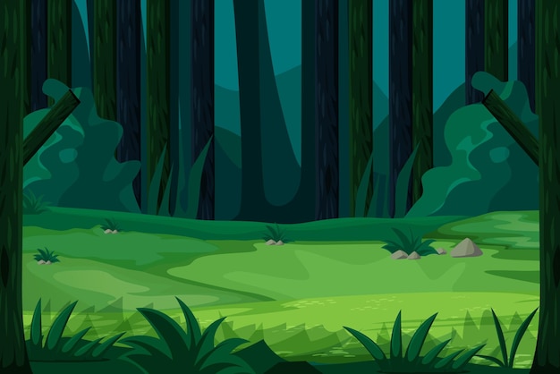 Vector green forest full of trees landscape vector