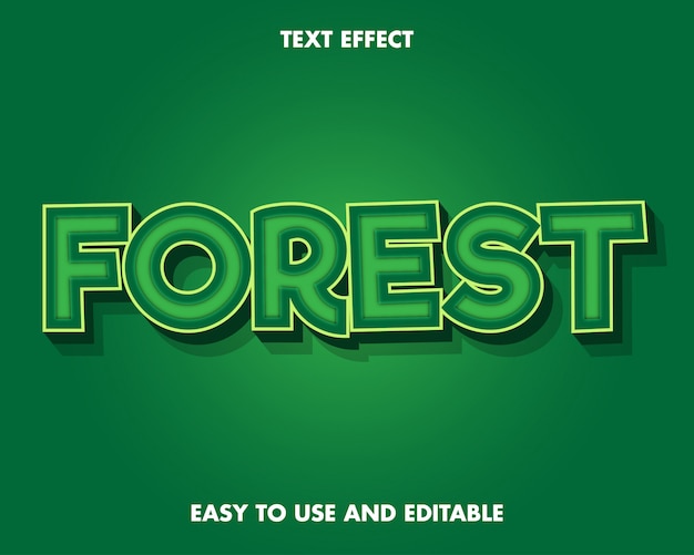 Vector green forest text effect.