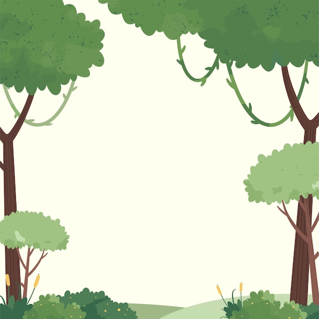 Vector green forest tree vector illustration