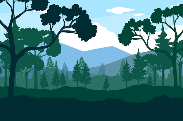 Vector green forest