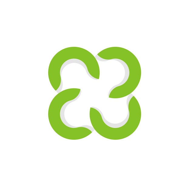 Вектор Зеленый четырехлистный абстрактный логотип шаблон иллюстрации дизайн вектор eps 10