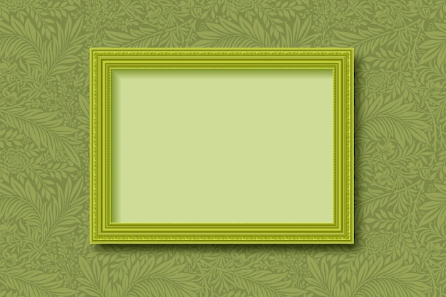 Green frame on a leafy wall vector