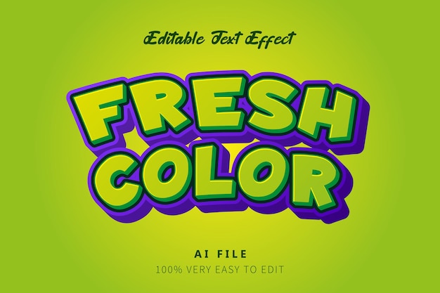 Green fresh cartoon text style effect