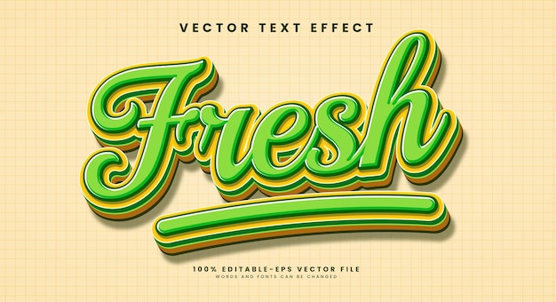 A green fresh text effect with a yellow background