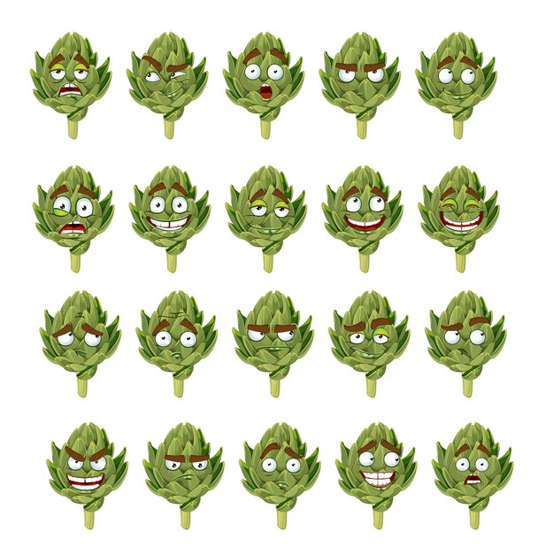 Green fresh useful ecofriendly artichoke smiles emotions