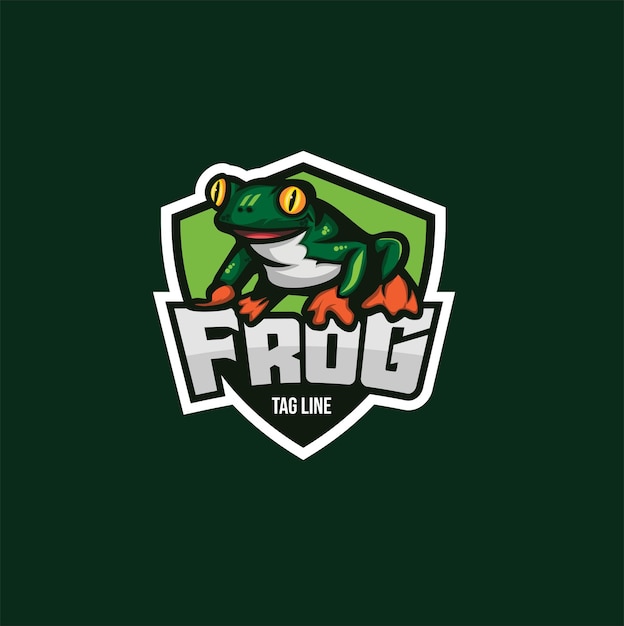 Vector green frog esport logo vector