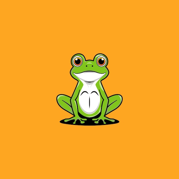 ベクトル 緑のカエルのベクトル動物漫画イラスト
