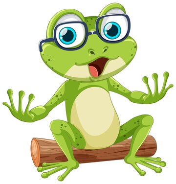 Premium Vector | Green frog wearing glasses