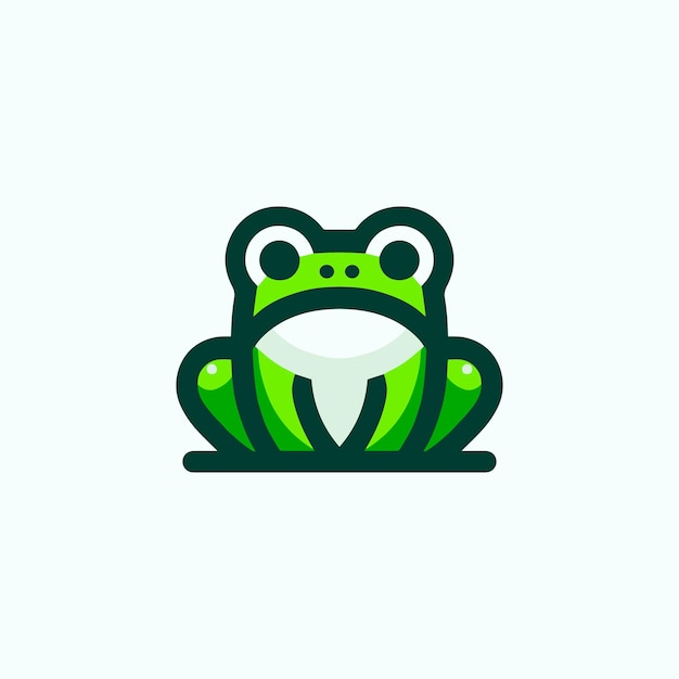 Vector a green frog on a white background