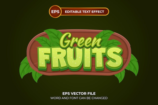 Green fruit editable text effect