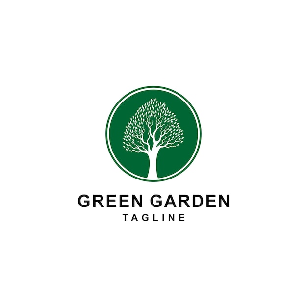 Green garden logo design