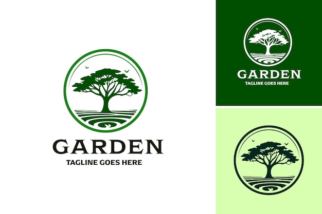 Vector green garden logo design