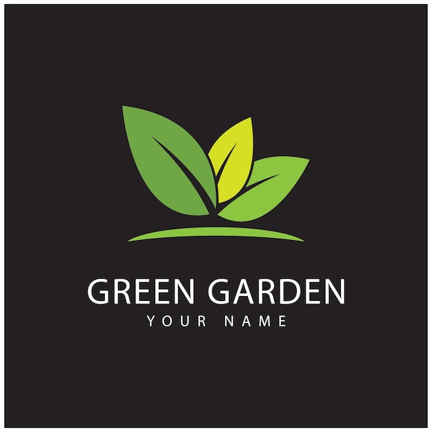 Вектор и символ логотипа зеленого сада