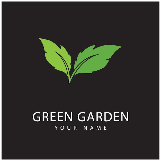 Green garden logo vector and symbol