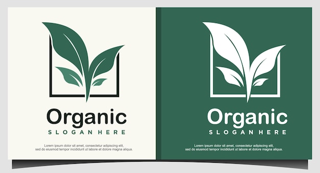 Green gardening plant logo design template