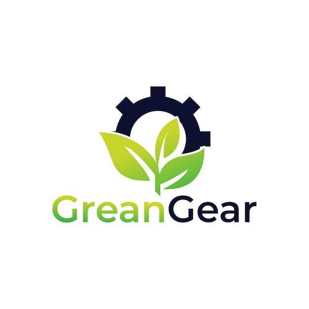 Green Gear logo design template