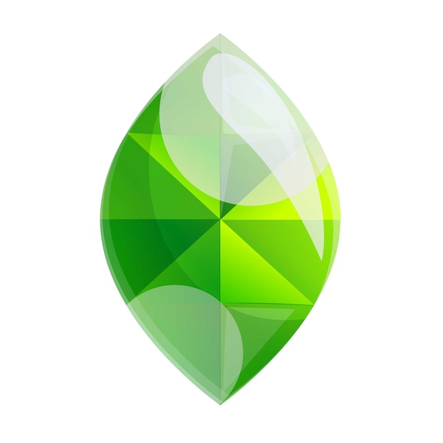 Vector green gem icon cartoon of green gem vector icon for web design isolated on white background