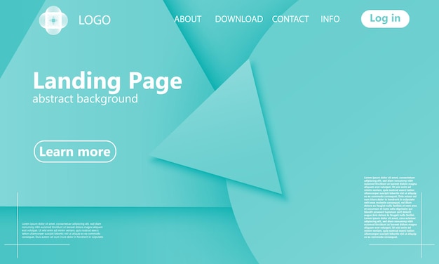 Green geometric landing page.