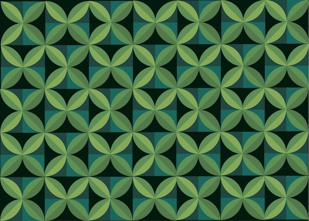 Vector green geometric seamless leaf background