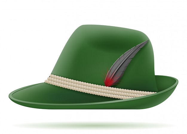 Vector green german traditional hat