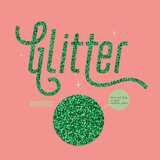 Green glitter seamless pattern