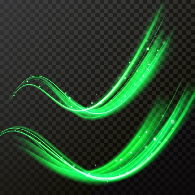 green glitter wave vector shiny neon trail