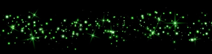 Vector green glittering dots particles stars magic sparks dust cloud flare light effect