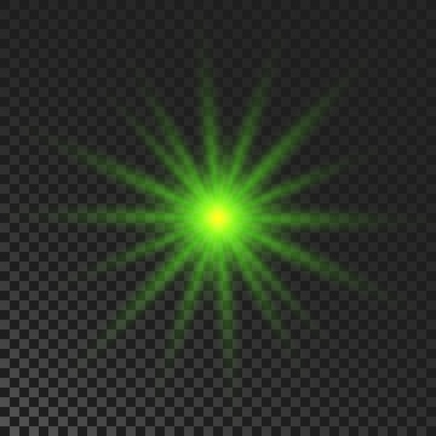 Green glowing sparkling star