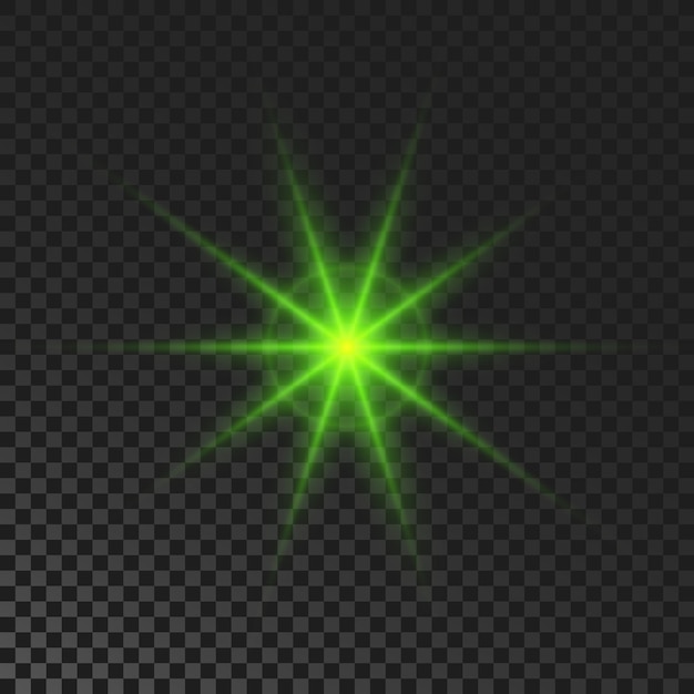 Green glowing sparkling star