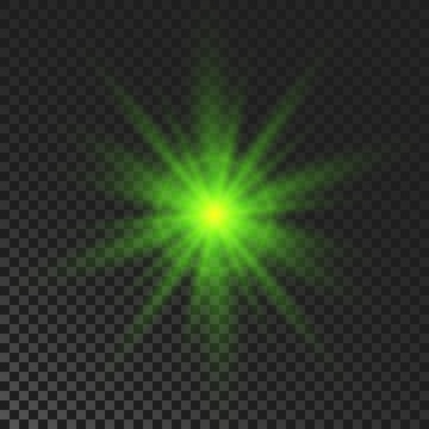 Green glowing sparkling star