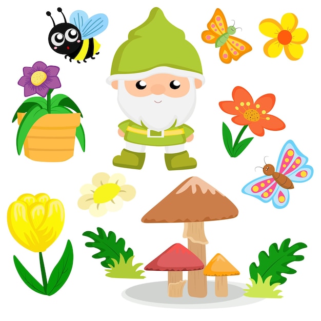 Green Gnomes nature spring clipart