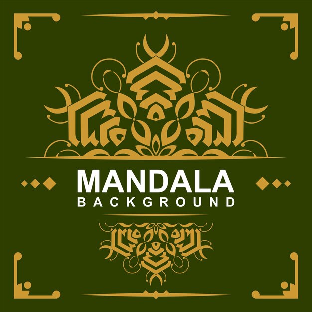 A green and gold cover for a cover for a book called mandala background.