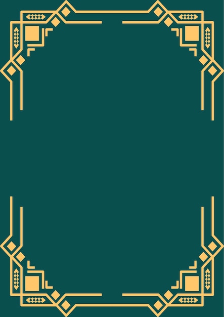 a green and gold design on a green background