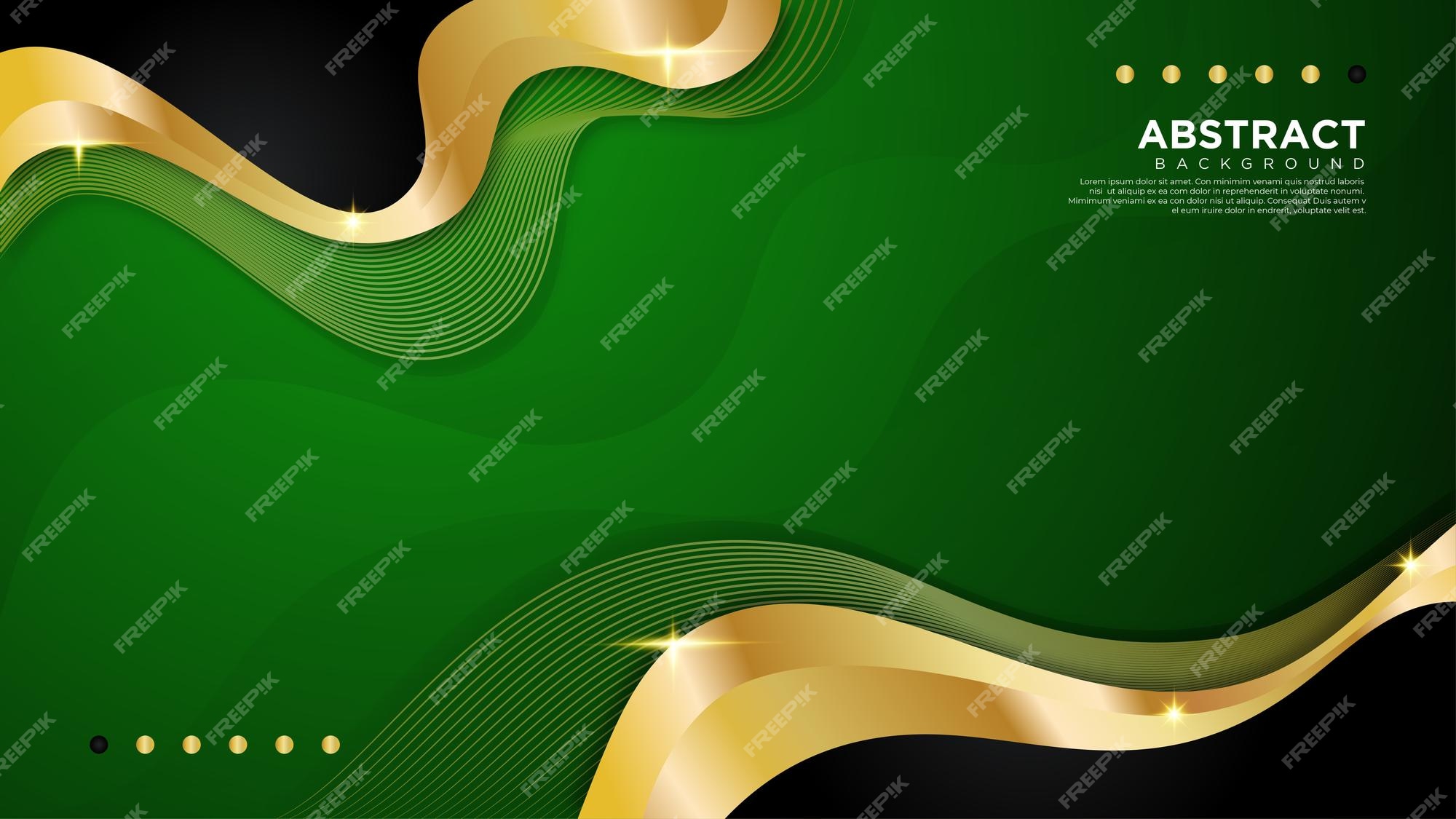 Premium Vector | Green gold elegant wave abstract background ...