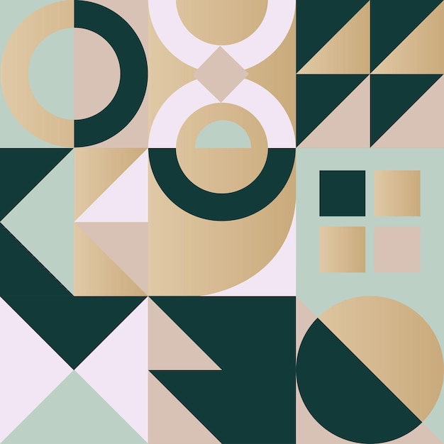 Vector green and gold geometric pattern