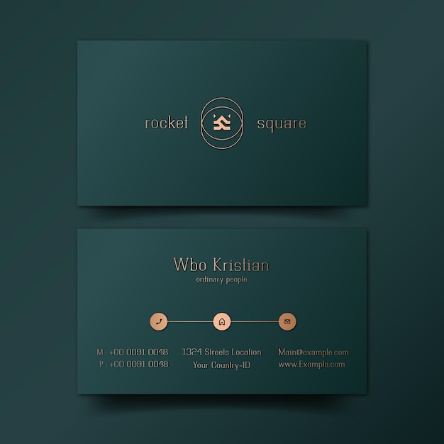 Vector green gold luxury business cards template