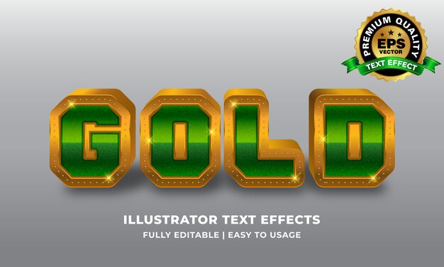 Green gold  text effect