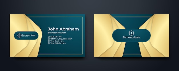 Vector green and gold vector minimalist and elegant corporate card business