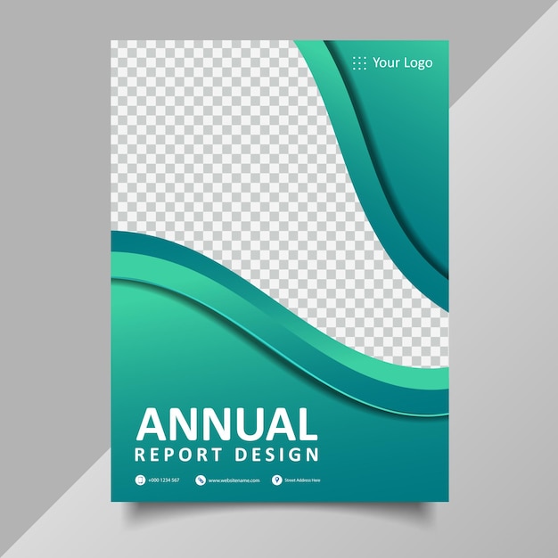 Green gradient bussiness annual report flyer design