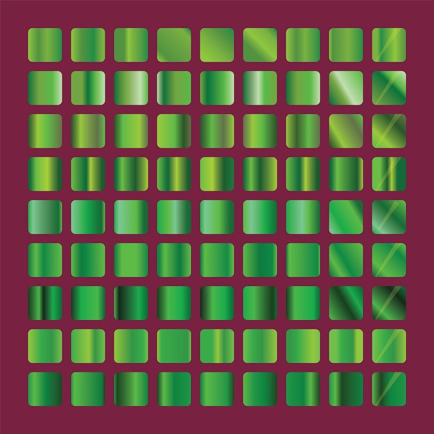 Вектор Коллекция зеленых градиентов зеленый значок текстуры фона бесшовный узор