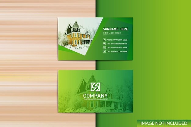 Green Gradient Creative Business card mockup